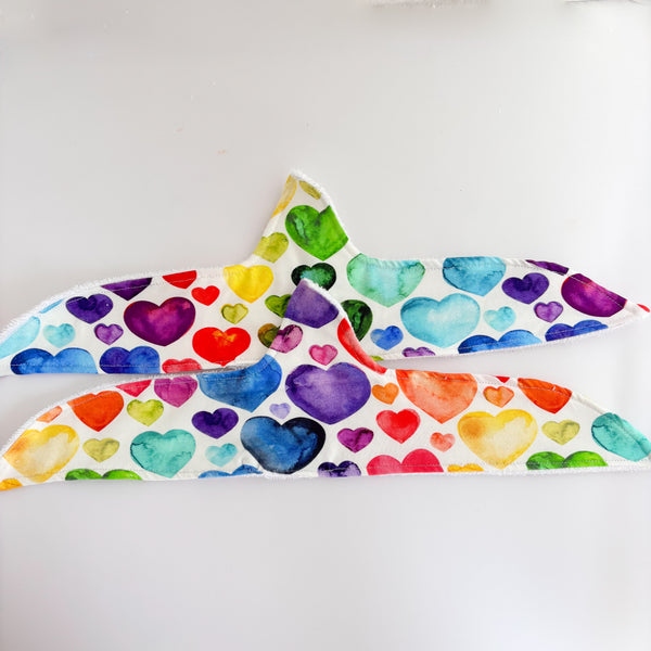 Under Boob Sweat Busters / Bra Liners (Pack of 2) 18” Rainbow Hearts