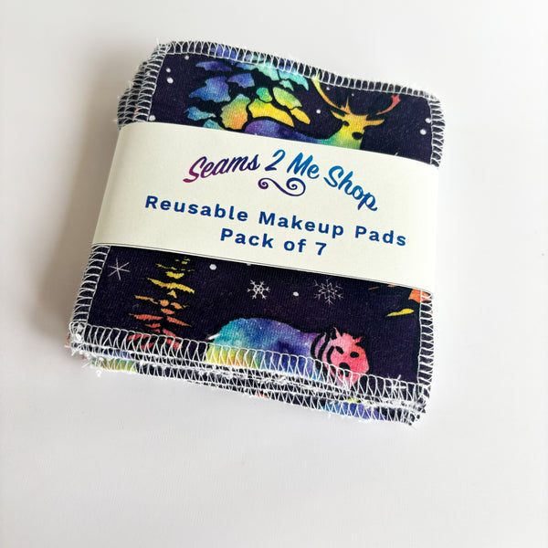 Reusable Makeup Remover Wipes (Pack of 7) -  Rainbow Animals