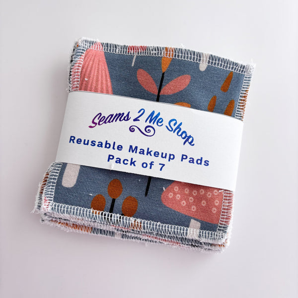 Reusable Makeup Remover Wipes (Pack of 7) -  Mushrooms