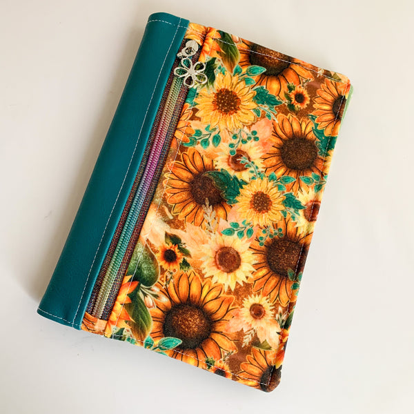Fabric Notebook Cover A5 - Sunflowers
