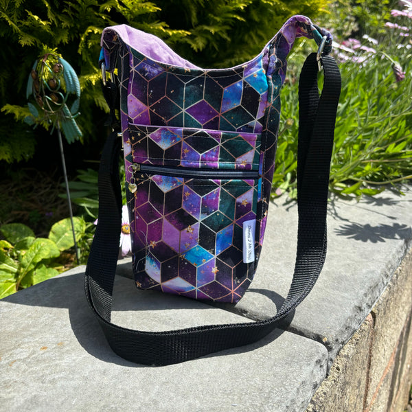 H20 - Water Bottle Shoulder Bag - Geometric dark