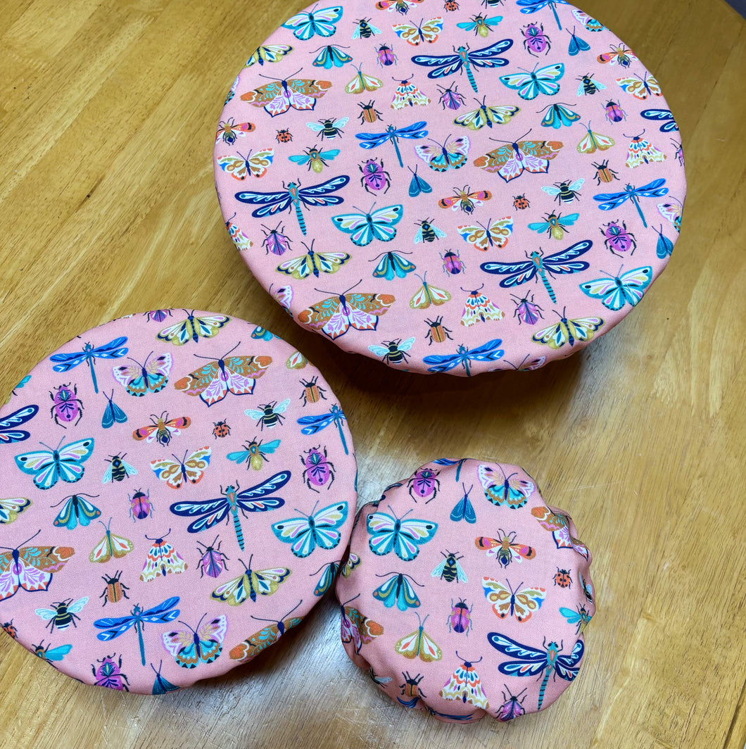 Reusable Cotton Bowl Covers – Set of 3 (XL, Large, Medium) - Butterflies