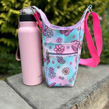 Load image into Gallery viewer, H20 - Water Bottle Shoulder Bag - Pink Butterfly Vinyl