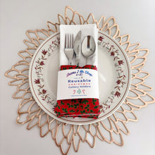 Load image into Gallery viewer, Christmas Themed Cutlery Holders (Pack of 6) - Red Holly