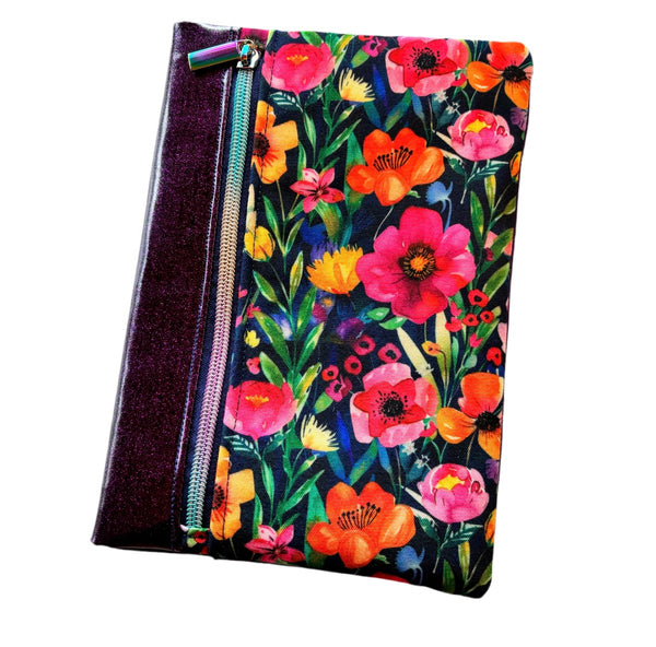 Fabric Notebook Cover A5 -  Bright floral