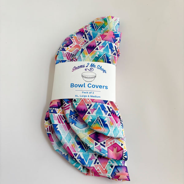 Reusable Cotton Bowl Covers – Set of 3 (XL, Large, Medium) - Aztech Print