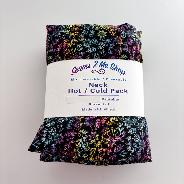 Neck Hot Pack / Cold Pack - Large - Rainbow Floral - Unscented