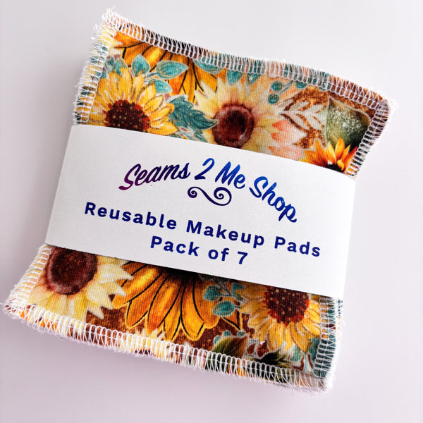 Reusable Makeup Remover Wipes (Pack of 7) -  Sunflowers