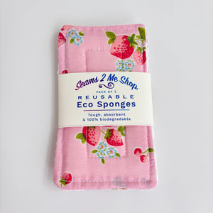 Eco Sponges (Pack of 2) - Strawberries