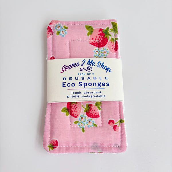 Eco Sponges (Pack of 2) - Strawberries