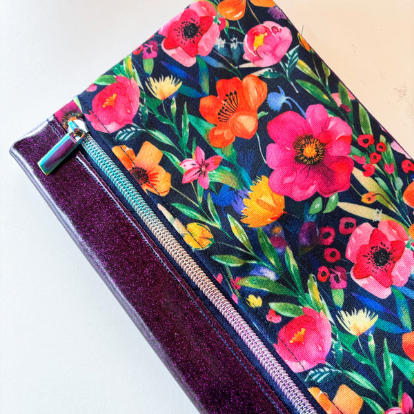 Fabric Notebook Cover A5 -  Bright floral