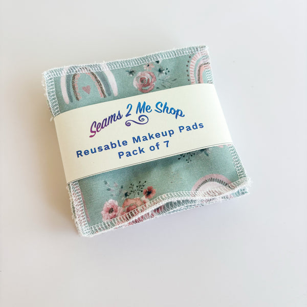 Reusable Makeup Remover Wipes (Pack of 7) -  Mint Rainbows