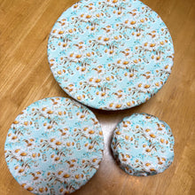 Load image into Gallery viewer, Reusable Cotton Bowl Covers – Set of 3 (XL, Large, Medium) - Daisies