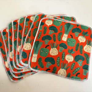 Reusable Kitchen Towels (Pack of 8) - Cute Veggies