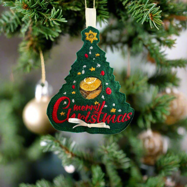 Chocolate Filled Felt Christmas Tree Decoration 🎄