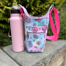 Load image into Gallery viewer, H20 - Water Bottle Shoulder Bag - Pink Butterfly Vinyl