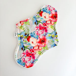 Premium Wrap Cloth Sanitary Pad (with Zorb®) -  9.5" - Floral - Moderate