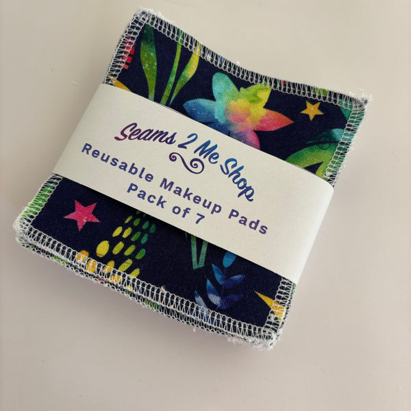 Reusable Makeup Remover Wipes (Pack of 7) -  Rainbow Floral