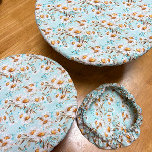 Reusable Cotton Bowl Covers – Set of 3 (XL, Large, Medium) - Daisies