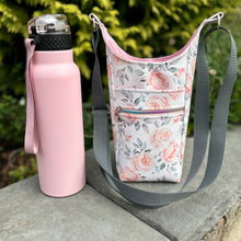 Load image into Gallery viewer, H20 - Water Bottle Shoulder Bag - Pink Floral Vinyl