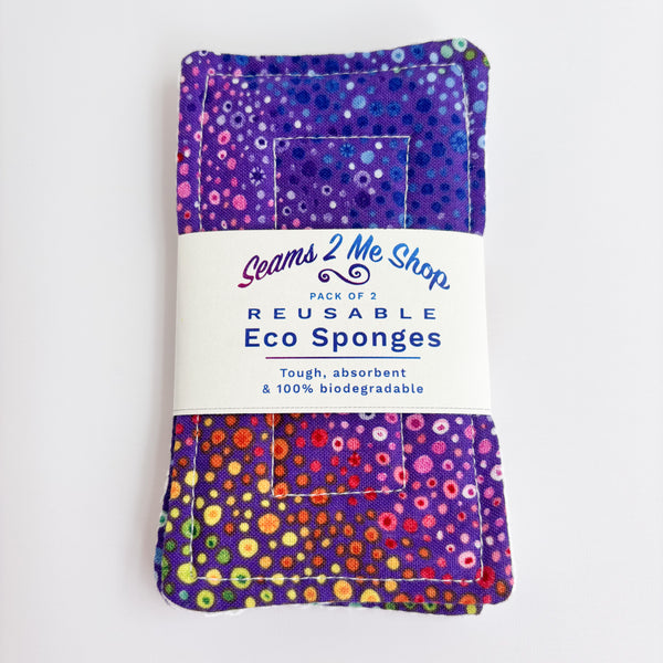 Eco Sponges (Pack of 2) - Purple circles