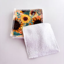 Load image into Gallery viewer, Reusable Makeup Remover Wipes (Pack of 7) -  Sunflowers
