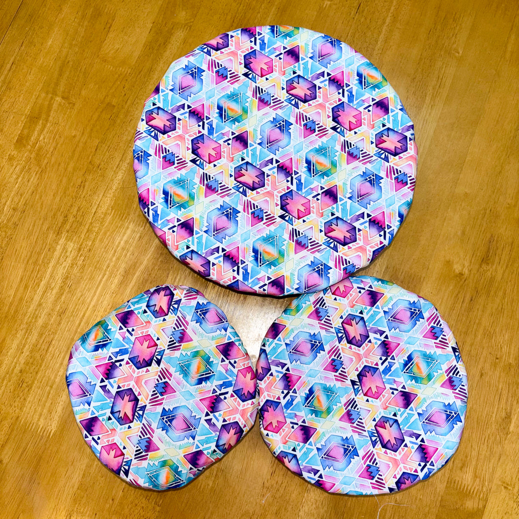 Reusable Cotton Bowl Covers – Set of 3 (XL, Large, Medium) - Aztech Print