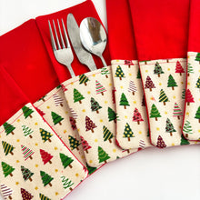 Load image into Gallery viewer, Christmas Themed Cutlery Holders (Pack of 6) - Trees