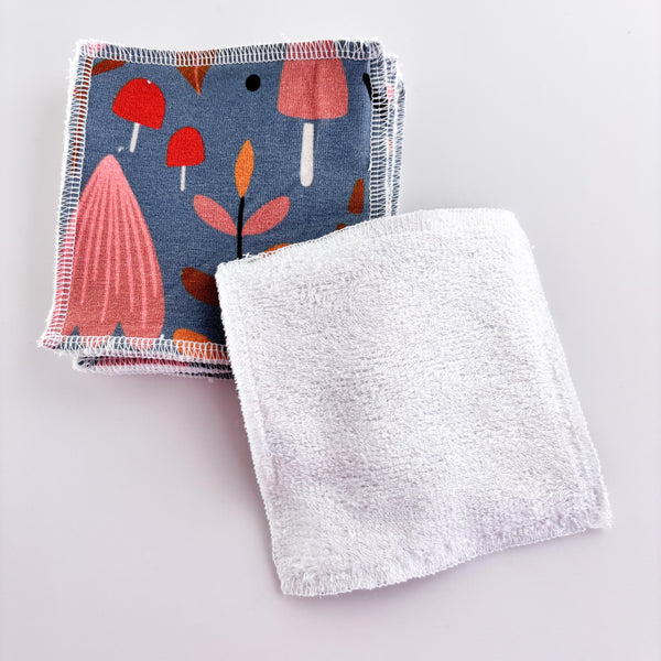 Reusable Makeup Remover Wipes (Pack of 7) -  Mushrooms