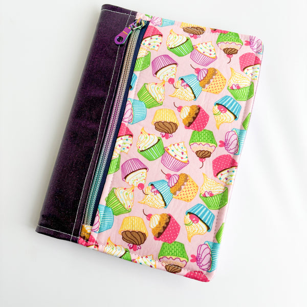 Fabric Notebook Cover A5 -  Cupcakes