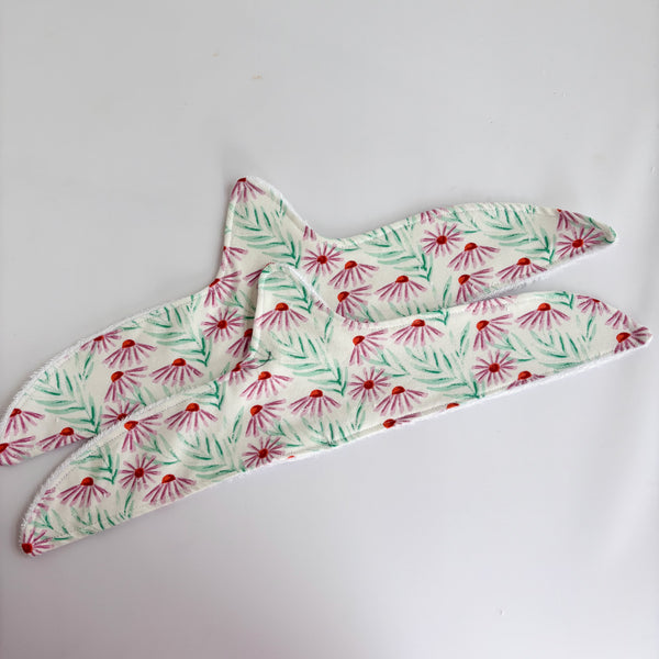 Under Boob Sweat Busters / Bra Liners (Pack of 2) 18” White Florals
