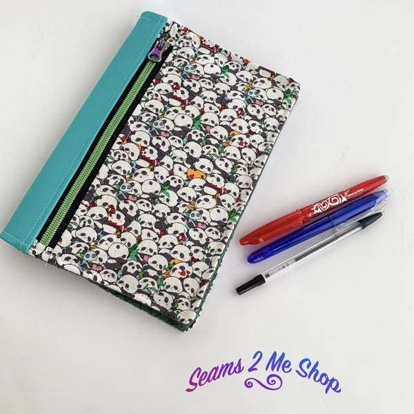 Fabric Notebook Cover A5 - Pandas