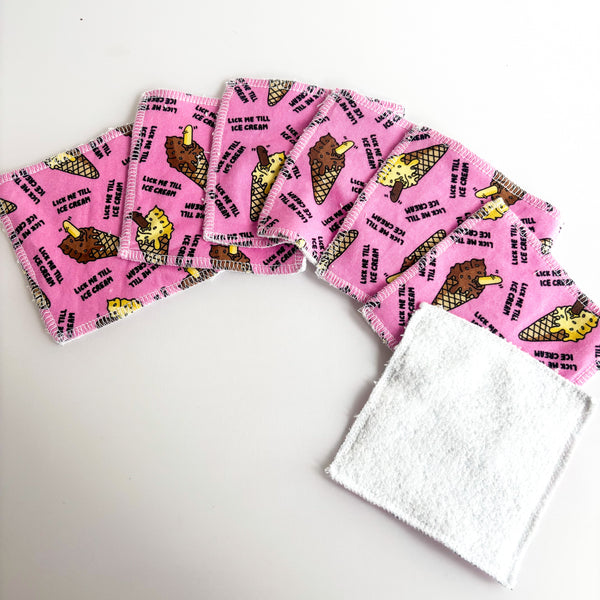 Reusable Makeup Remover Wipes (Pack of 7) -  Profanity - Icecreams