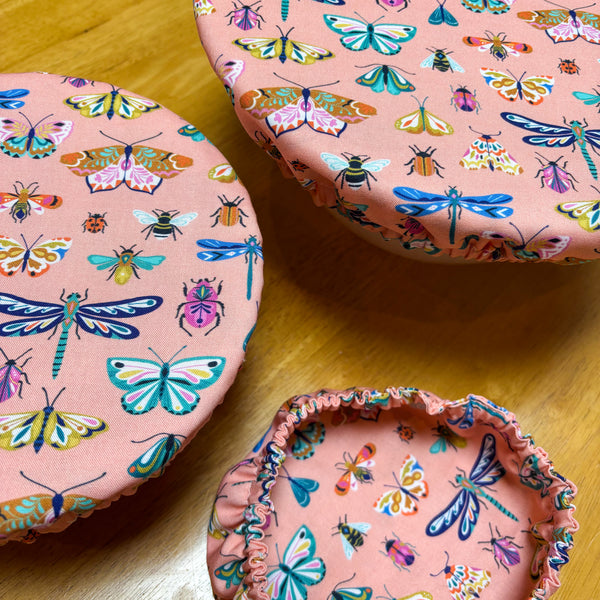 Reusable Cotton Bowl Covers – Set of 3 (XL, Large, Medium) - Butterflies