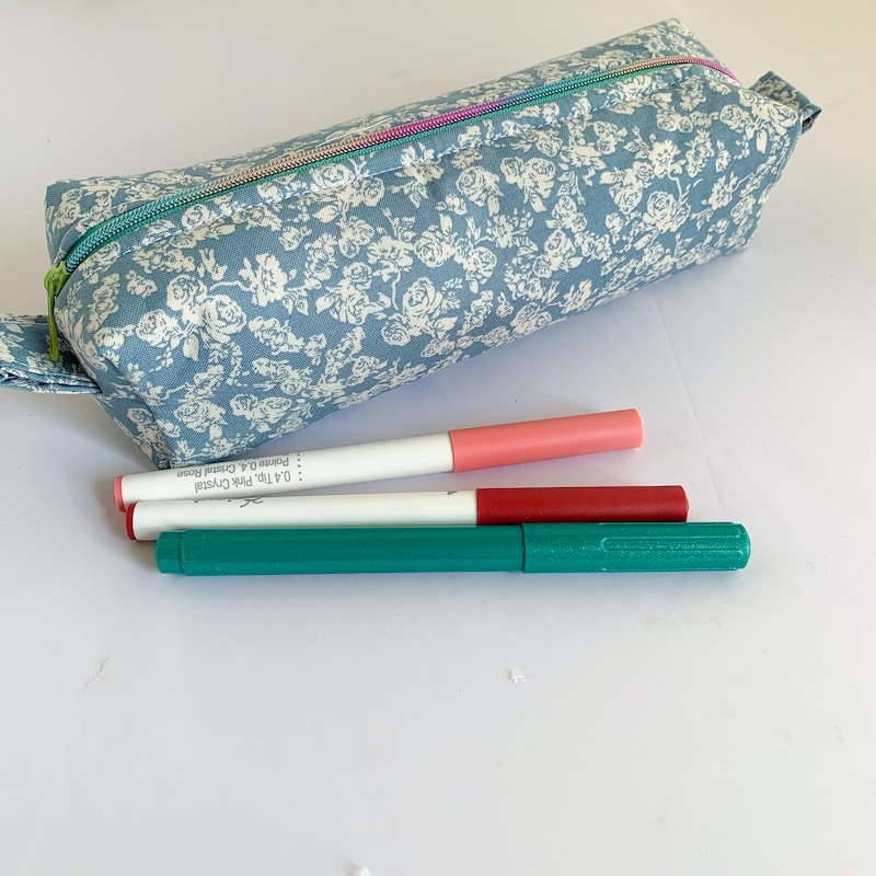 Pencil Case - Blue Floral