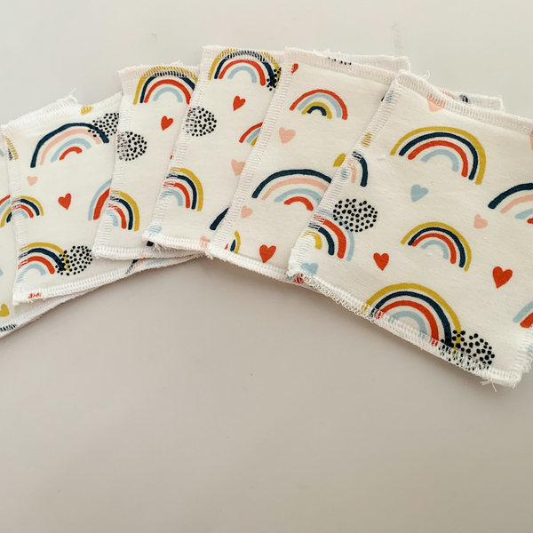 Reusable Makeup Remover Wipes (Pack of 7) -  Rainbows