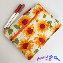 Load image into Gallery viewer, Fabric Notebook Cover A5 - Sunflowers