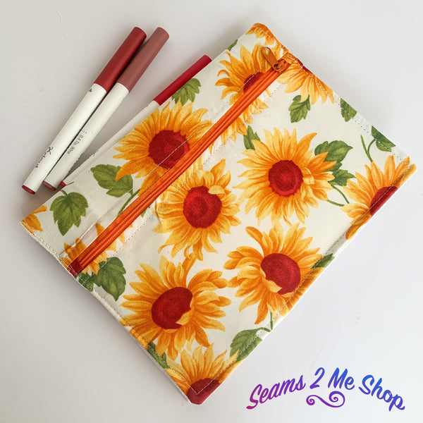 Fabric Notebook Cover A5 - Sunflowers