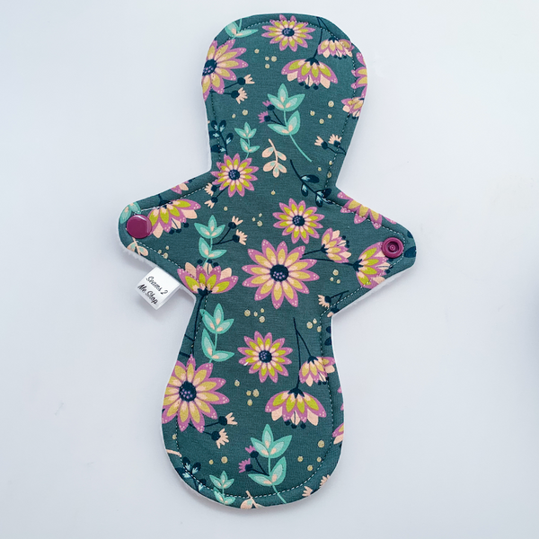 Premium Cloth Sanitary Pad (with Zorb®) - Pretty Green Florals 10