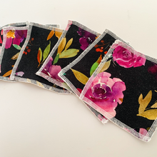 Load image into Gallery viewer, Reusable Makeup Remover Wipes (Pack of 7) -  Black Floral