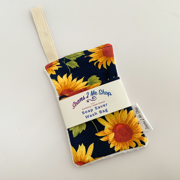 2 in 1 Exfoliating Soap Saver Sunflowers - Seams 2 Me Shop