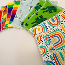Load image into Gallery viewer, Reusable Baby Wipes (Pack of 10)- Boy - Rainbows - Seams 2 Me Shop