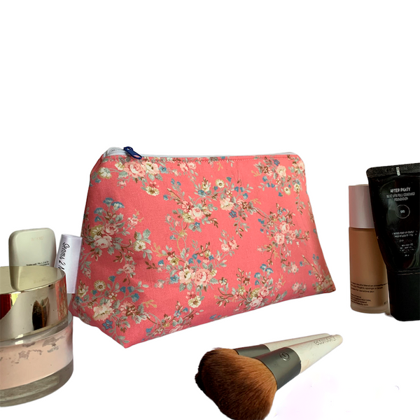 Makeup Bag - Pink Floral - Seams 2 Me Shop